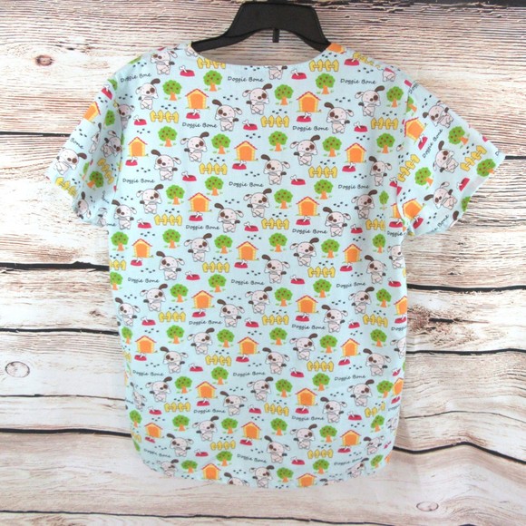 Bannock Court Scrubs top women's Med Doggie bone pattern - Picture 3 of 6